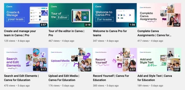 5. Canva thumbnail examples on YouTube