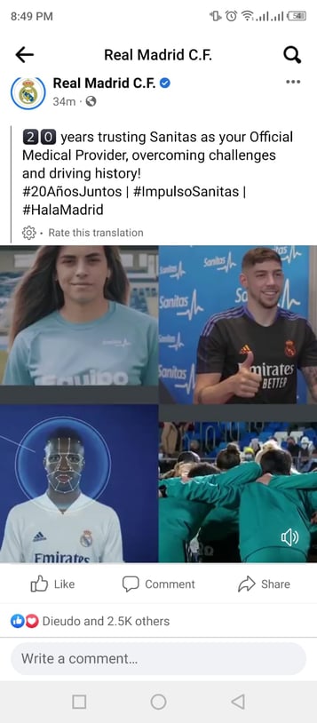 real madrid instagram post