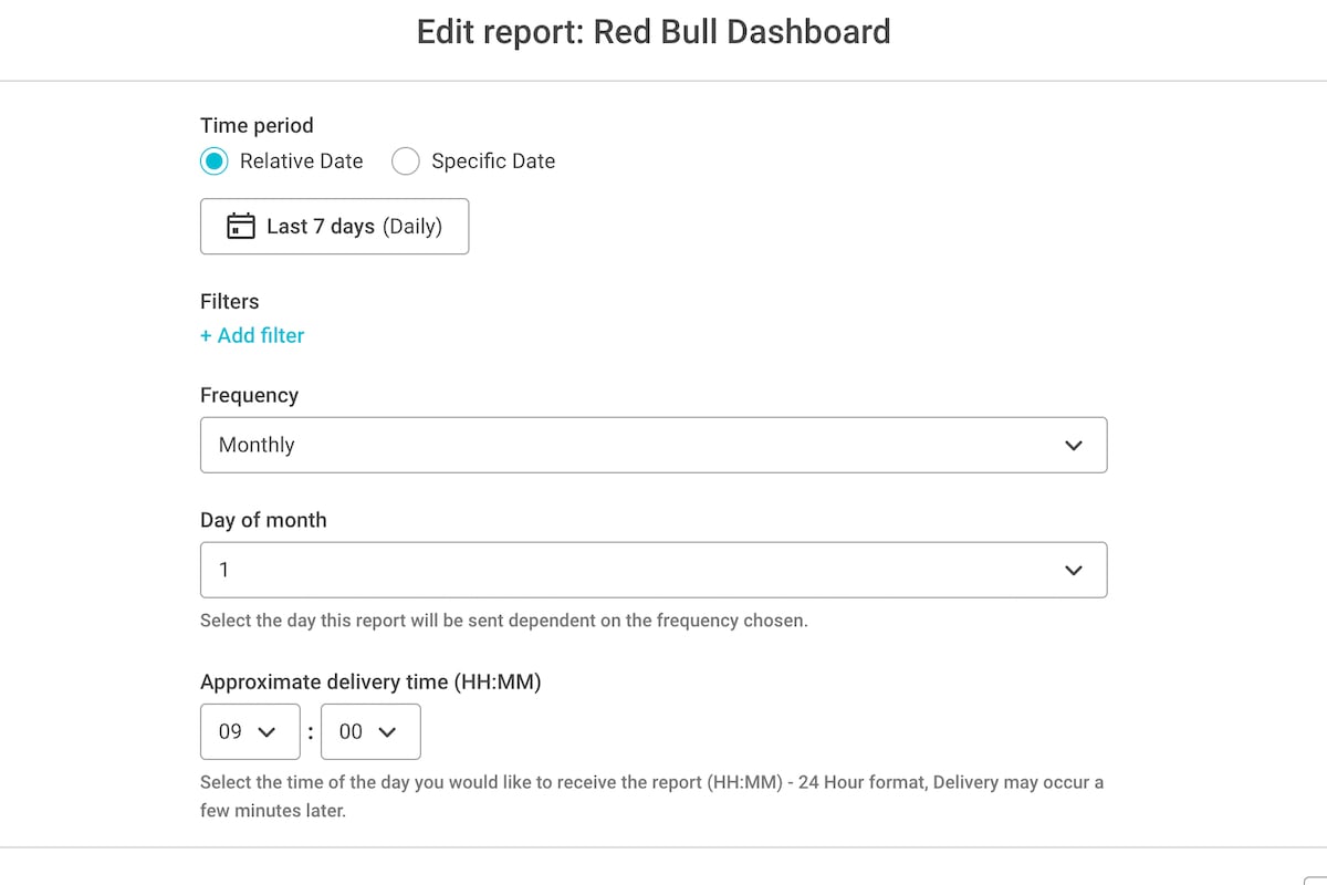 social media report template - how to edit a report in quintly