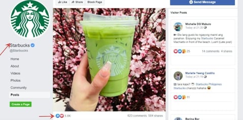 Starbucks’ Facebook page